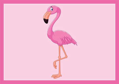 Flamingo Edible Icing image A4 - Click Image to Close